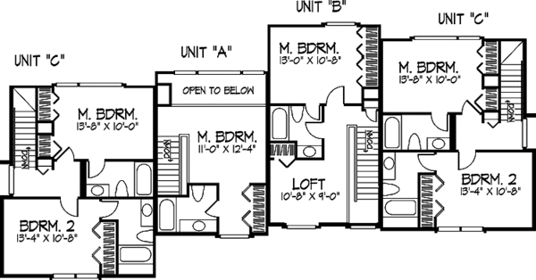 House Design - Prairie Floor Plan - Upper Floor Plan #320-1151