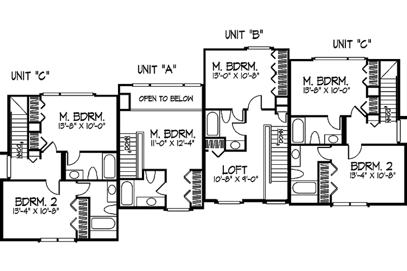 Home Plan - Floor Plan - Upper Floor for Prairie House Plan #320-1151 - 1 bed, 2 bath