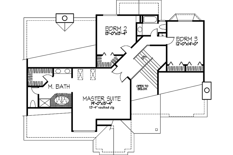 Home Plan - Floor Plan - Upper Floor for European House Plan #320-1125 - 3 bed, 3 bath