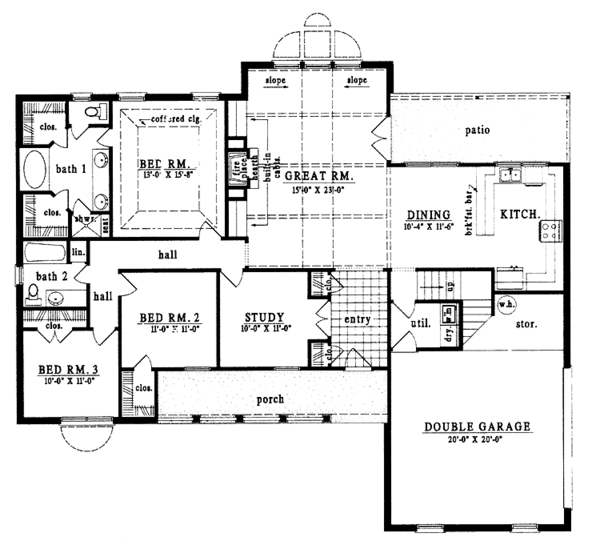 Dream House Plan - Country Floor Plan - Main Floor Plan #42-474