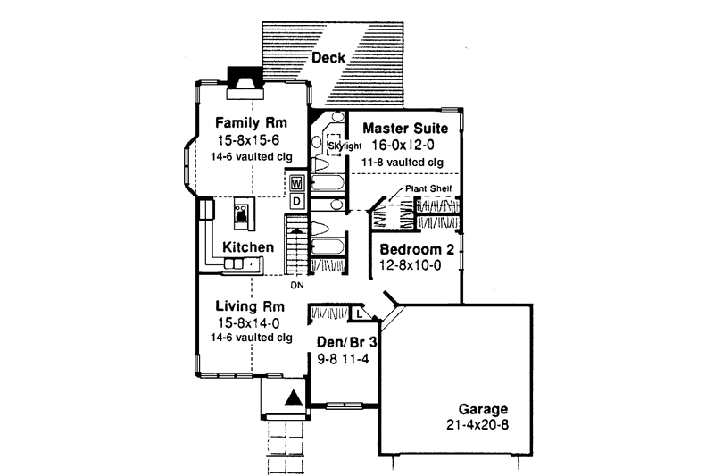 Home Plan - Floor Plan - Main Floor for Ranch House Plan #320-717 - 2 bed, 2 bath