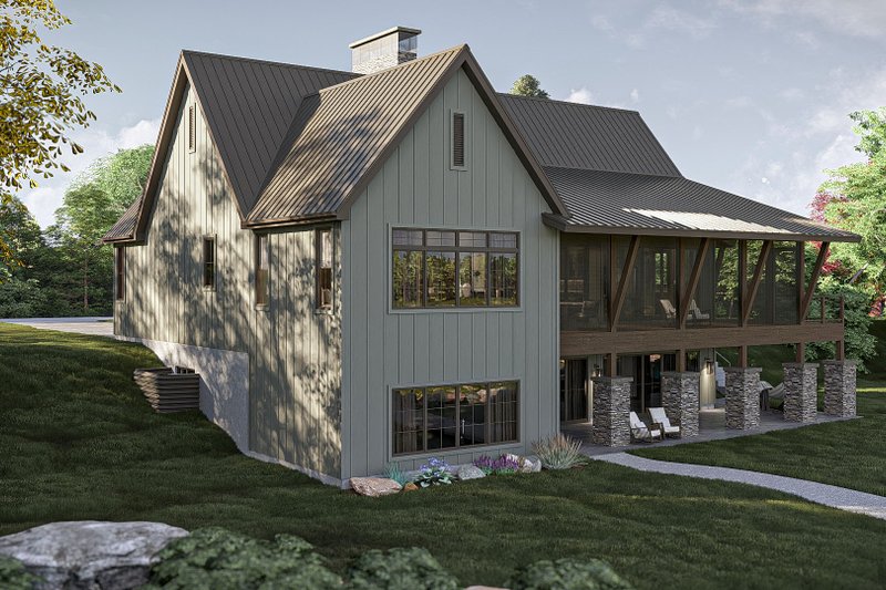 House Blueprint - Exterior - Other Elevation 2 for Farmhouse House Plan #455-583 - 2 bed, 2 bath