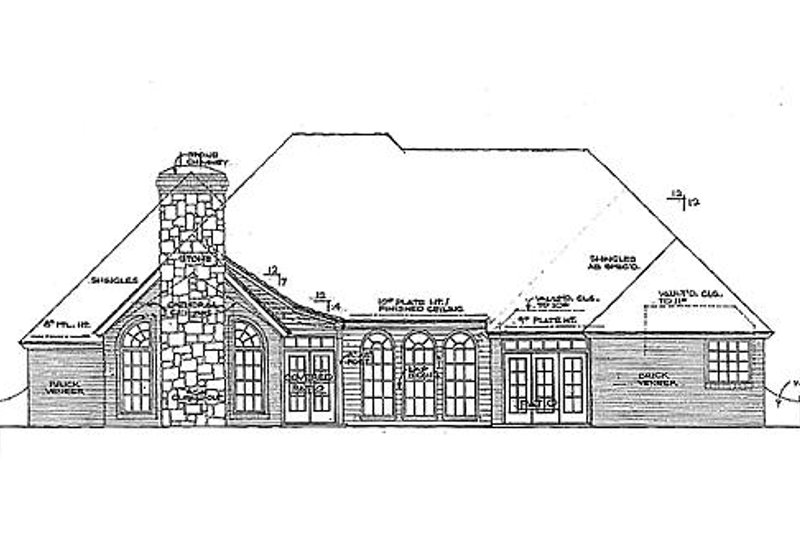 Architectural House Design - Exterior - Rear Elevation for European House Plan #310-845 - 4 bed, 3 bath