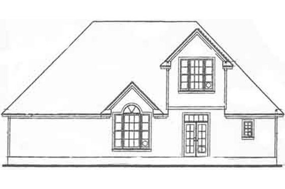 Traditional style, rear elevation