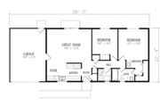 Adobe / Southwestern Style House Plan - 2 Beds 1 Baths 960 Sq/Ft Plan #1-134 