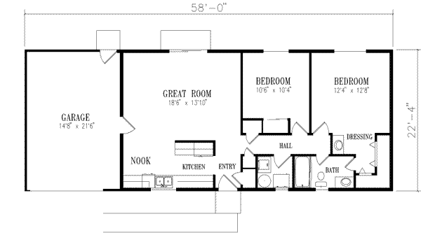 Adobe / Southwestern Floor Plan - Main Floor Plan #1-134