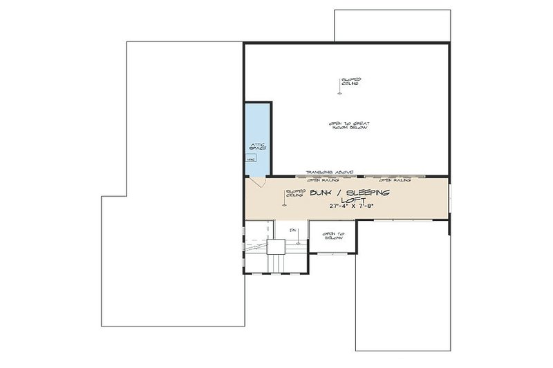 Dream House Plan - Floor Plan - Upper Floor for Contemporary House Plan #923-55 - 3 bed, 2 bath
