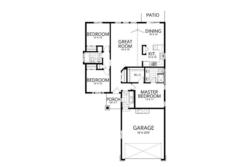 Home Plan - Floor Plan - Main Floor for Craftsman House Plan #112-235 - 3 bed, 2 bath