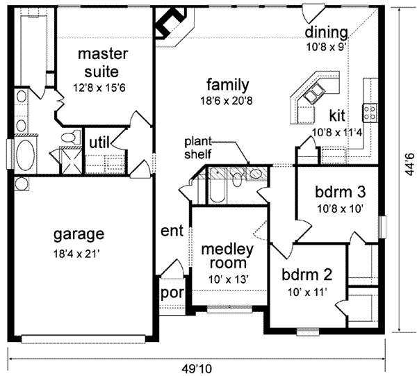 Home Plan - Traditional Floor Plan - Main Floor Plan #84-122