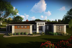 Dream House Plan - Ranch Exterior - Front Elevation Plan #70-1495