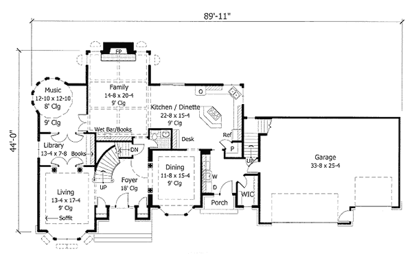 European Floor Plan - Main Floor Plan #51-159