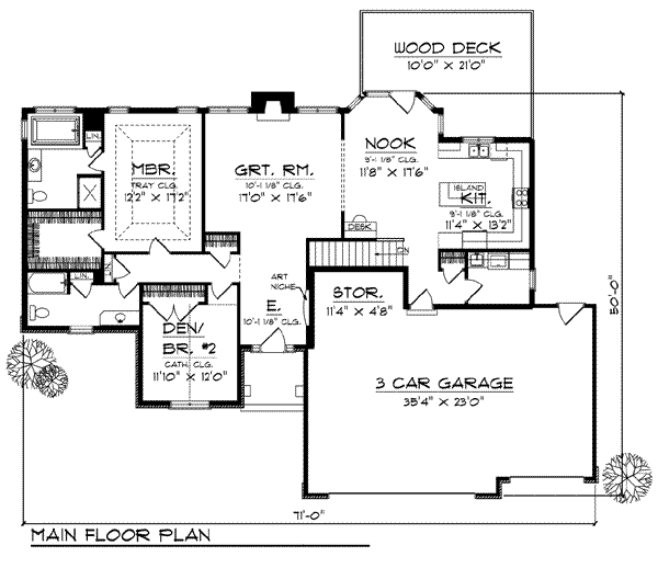 Home Plan - European Floor Plan - Main Floor Plan #70-803