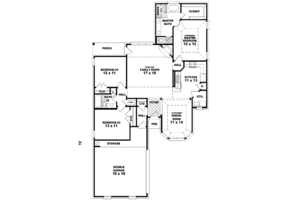 Floor Plan - Main Floor for Traditional House Plan #81-525 - 3 bed, 2 bath
