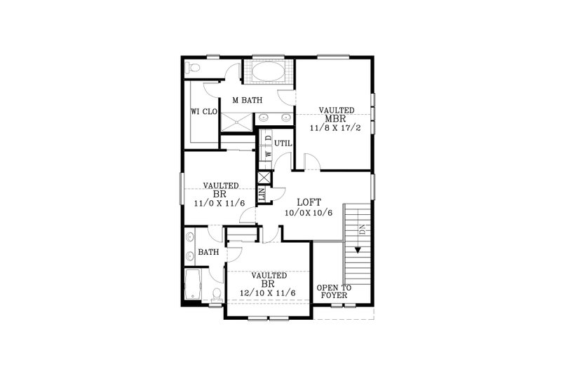 Home Plan - Floor Plan - Upper Floor for Craftsman House Plan #53-608 - 3 bed, 2.5 bath