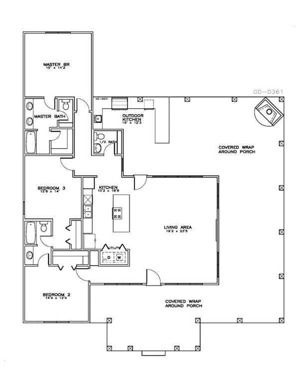 Southern Floor Plan - Main Floor Plan #8-275