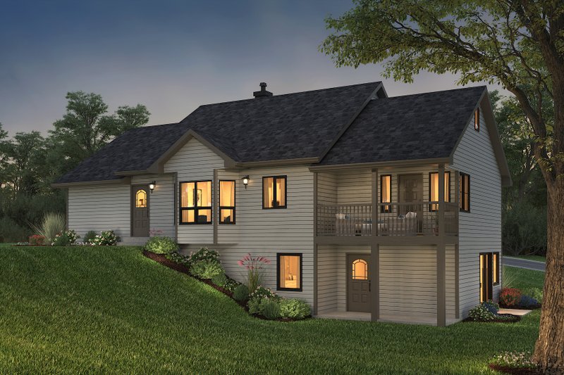 Architectural House Design - Rear elevation basement version