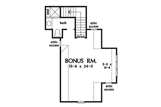 Floor Plan - Upper Floor for Ranch House Plan #929-1089 - 3 bed, 2 bath