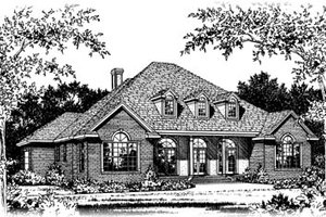 Colonial Exterior - Front Elevation Plan #15-221