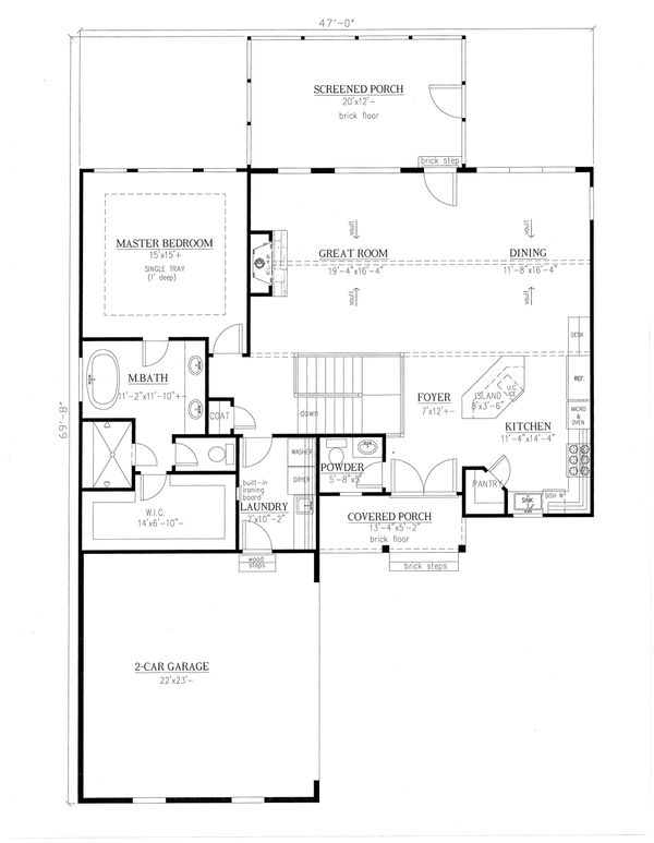 Home Plan - Farmhouse Floor Plan - Main Floor Plan #437-97