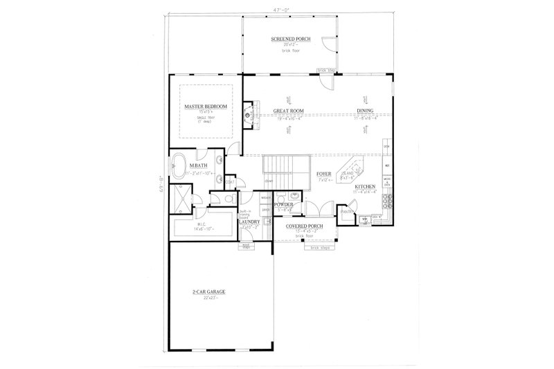 Architectural House Design - Floor Plan - Main Floor for Farmhouse House Plan #437-97 - 3 bed, 3.5 bath