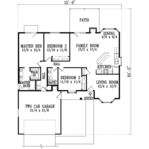 Ranch Floor Plan - Main Floor Plan #1-1317