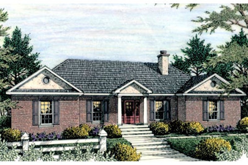 Architectural House Design - Traditional Exterior - Front Elevation Plan #406-136