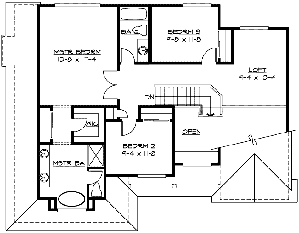 Craftsman Floor Plan - Upper Floor Plan #132-108