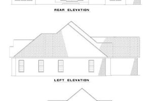 Exterior - Rear Elevation for European House Plan #17-1108 - 4 bed, 2 bath