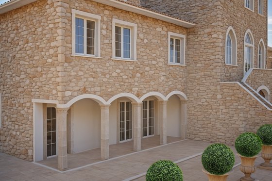 Exterior - Front Elevation 3 for European House Plan #542-9 - 5 bed, 7.5 bath