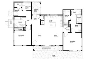 Floor Plan - Main Floor for Modern House Plan #895-157 - 2 bed, 2 bath