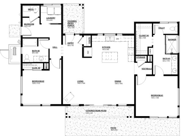Modern Floor Plan - Main Floor Plan #895-157