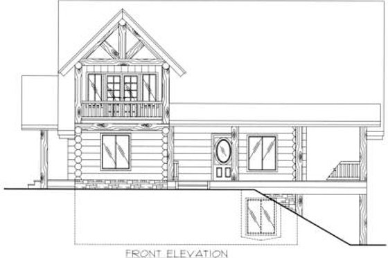 Exterior - Other Elevation for Log House Plan #117-556 - 3 bed, 3 bath