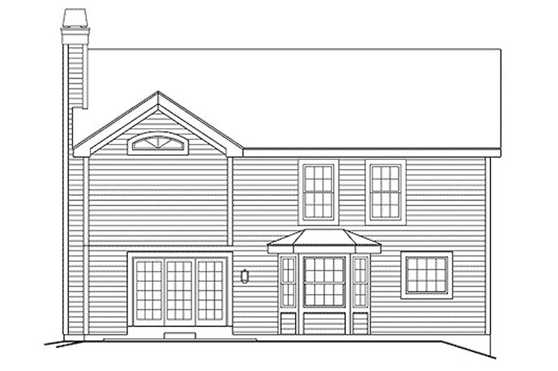 House Design - Exterior - Rear Elevation for Traditional House Plan #57-343 - 4 bed, 2.5 bath