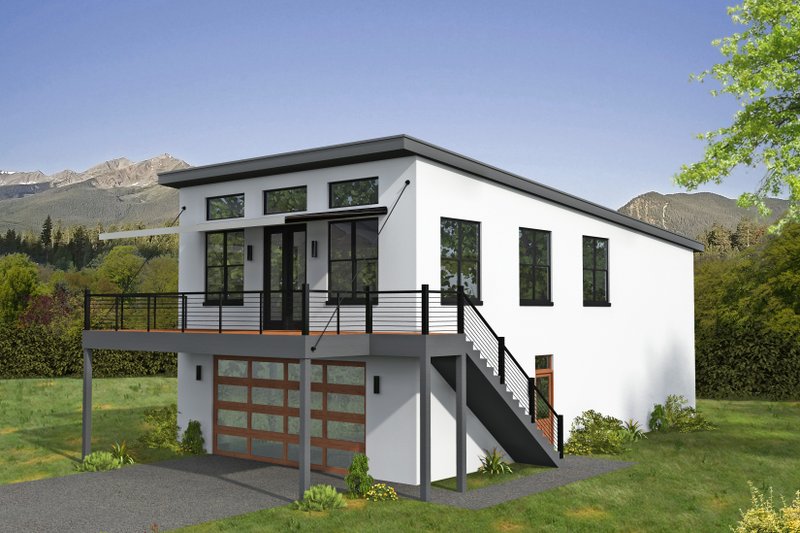 Architectural House Design - Contemporary Exterior - Front Elevation Plan #932-950
