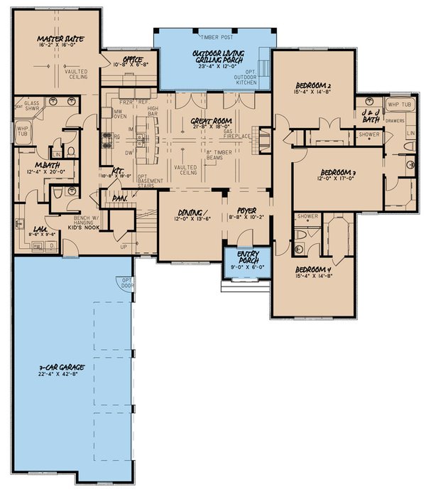 Dream House Plan - European Floor Plan - Main Floor Plan #17-3379