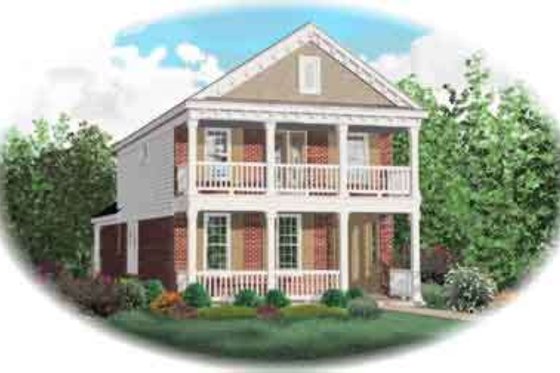Exterior - Front Elevation for Southern House Plan #81-463 - 3 bed, 2.5 bath