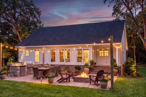 Exterior - Rear Elevation 1 for Farmhouse House Plan #430-452 - 3 bed, 2 bath