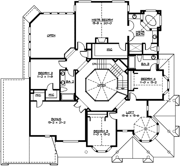 Craftsman Floor Plan - Upper Floor Plan #132-161
