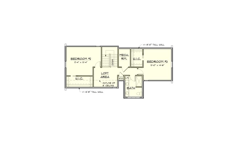 Dream House Plan - Floor Plan - Upper Floor for Farmhouse House Plan #1121-1 - 3 bed, 2.5 bath