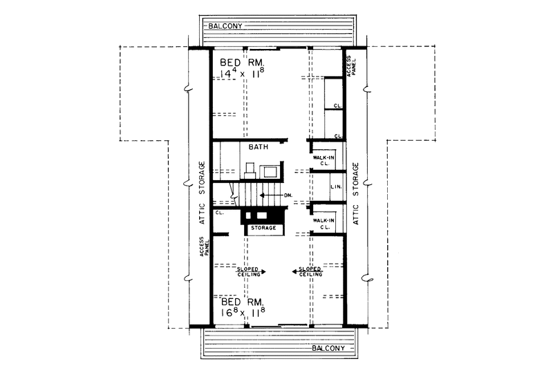 Dream House Plan - Floor Plan - Upper Floor for Contemporary House Plan #72-532 - 4 bed, 2 bath