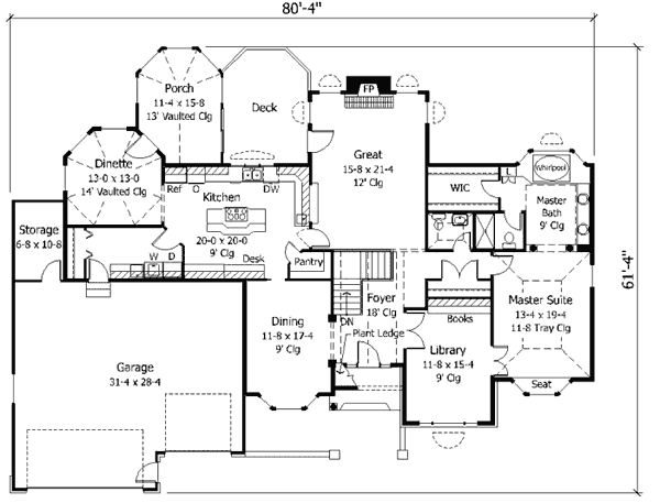 Traditional Floor Plan - Main Floor Plan #51-184