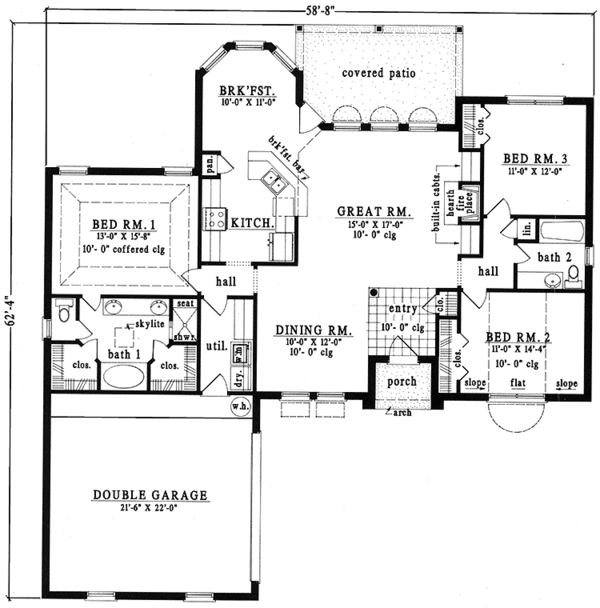 House Plan Design - European Floor Plan - Main Floor Plan #42-704