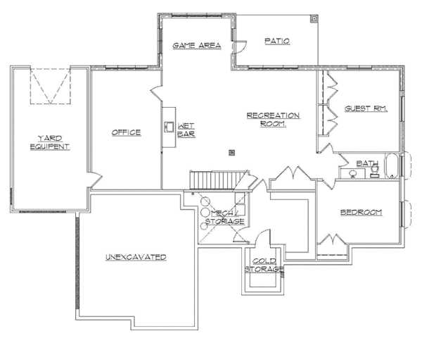 Dream House Plan - European Floor Plan - Lower Floor Plan #945-124