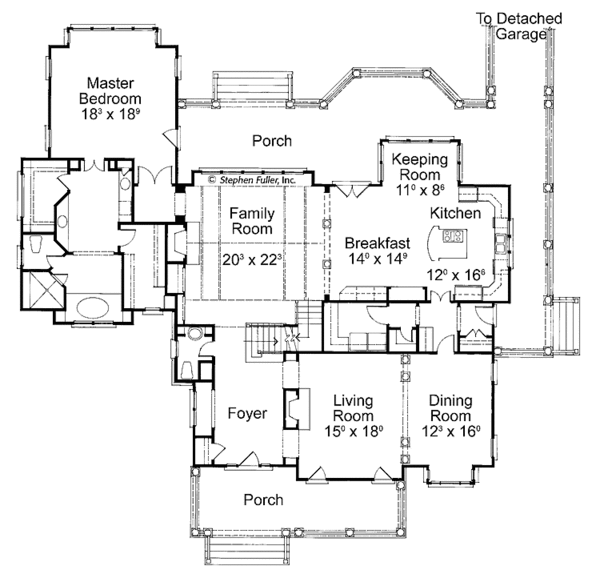 House Plan Design - Country Floor Plan - Main Floor Plan #429-429