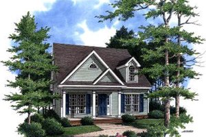 Cottage Exterior - Front Elevation Plan #37-164