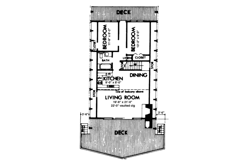 Architectural House Design - Floor Plan - Main Floor House Plan #320-801 - 3 bed, 1.5 bath