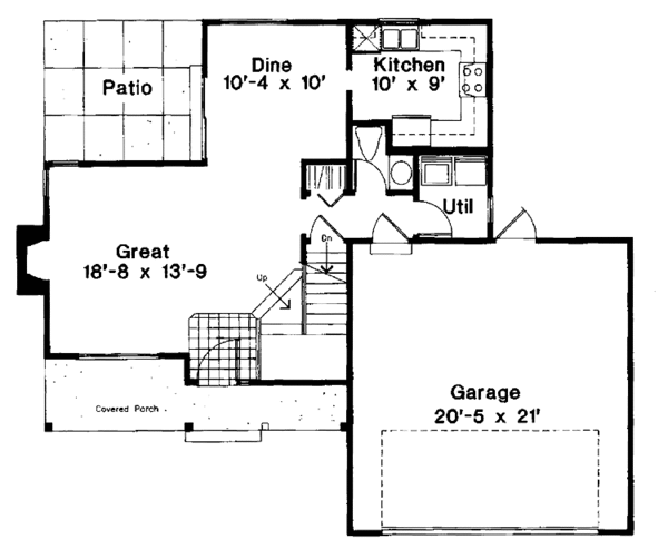 House Blueprint - Country Floor Plan - Main Floor Plan #300-104
