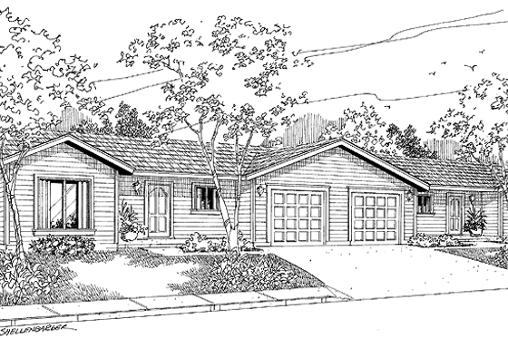 Exterior - Front Elevation 3 for Country House Plan #60-1040 - 6 bed, 4 bath