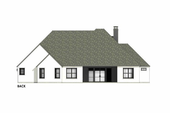 Exterior - Rear Elevation 1 for European House Plan #1096-148 - 4 bed, 3.5 bath