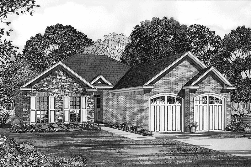 Home Plan - Exterior - Front Elevation 3 for Traditional House Plan #17-2736 - 2 bed, 2 bath